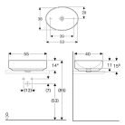 Geberit VariForm pultra ültethető mosdókagyló ovális 550 mm