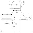 Geberit VariForm pultra ültethető mosdókagyló ellipszis 550 mm