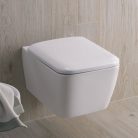 Geberit iCon Square fali WC mélyöblítésű készlet zárt forma Rimfree WC-ülőkével