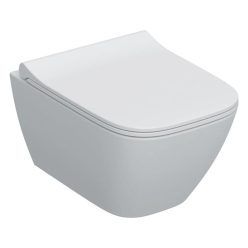   Geberit Smyle Square fali WC mélyöblítésű készlet rövidített kivitel zárt forma Rimfree WC-ülőkével sandwich kivitelű