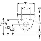 Geberit Smyle Square fali WC mélyöblítésű készlet rövidített kivitel zárt forma Rimfree WC-ülőkével sandwich kivitelű