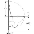 Geberit Smyle Square fali WC mélyöblítésű készlet rövidített kivitel zárt forma Rimfree WC-ülőkével sandwich kivitelű