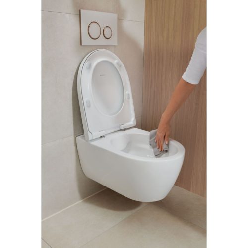 Geberit iCon fali WC mélyöblítésű készlet zárt forma Rimfree WC-ülőkével