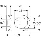 Geberit iCon fali WC mélyöblítésű készlet zárt forma Rimfree WC-ülőkével