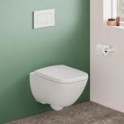 Geberit Selnova Square fali WC mélyöblítésű készlet zárt forma Rimfree WC-ülőkével