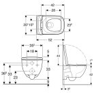 Geberit Selnova Square fali WC mélyöblítésű készlet zárt forma Rimfree WC-ülőkével