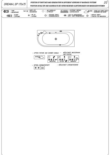 Kolpa San Dream-SP Falhoz állítható fürdőkád 170x75 cm balos
