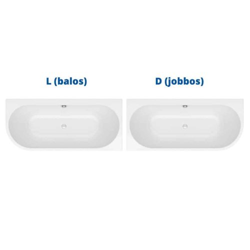 Kolpa San Dream-SP Falhoz állítható fürdőkád 170x75 cm jobbos