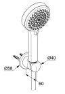 Kludi S Dive Zuhanyfej Zuhanytartóval Háromféle vízsugárral 107 mm króm