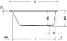 Duravit  D-Neo Akril Fürdőkád Egyenes 1600 x 700 mm