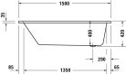 Duravit  No.1 Akril Fürdőkád Egyenes 1500 x 700 mm