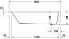 Duravit  No.1 Akril Fürdőkád Egyenes 1600 x 700 mm