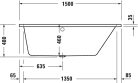 Duravit No.1 Akril Aszimmetrikus Fürdőkád jobbos 1500 x 800 mm 