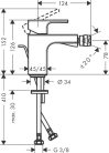 Hansgrohe Vernis Shape Egykaros bidécsaptelep automata lefolyógarnitúrával chrome