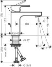 Hansgrohe Vernis Shape Egykaros mosdócsaptelep 100, automata lefolyógarnitúrával chrome