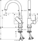 Hansgrohe Vernis Shape Egykaros mosdócsaptelep elforgatható kifolyóval és automata lefolyógarnitúrával chrome