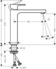 Hansgrohe Vernis Shape Egykaros mosdócsaptelep 190, lefolyógarnitúra nélkül chrome