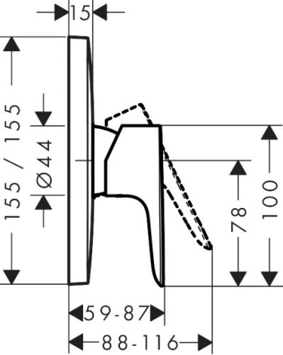 Hansgrohe Talis E egykaros falsík alatti zuhanycsaptelep szálcsiszolt fekete