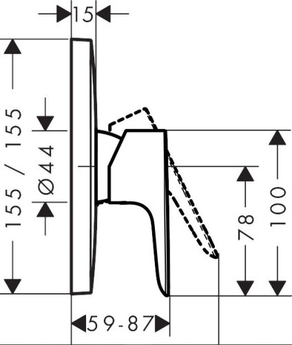 Hansgrohe Talis E egykaros falsík alatti zuhanycsaptelep matt fekete