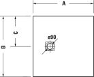 Duravit Sustano Zuhanytálca DuraSolid® matt sötétszürke 80x80 cm