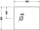 Duravit Sustano Zuhanytálca DuraSolid® matt sötétszürke 90x80 cm