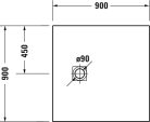 Duravit Sustano Zuhanytálca DuraSolid® matt sötétszürke 90x90 cm 