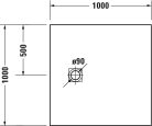 Duravit Sustano Zuhanytálca DuraSolid® matt sötétszürke 100x100 cm 