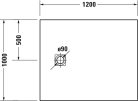 Duravit Sustano Zuhanytálca DuraSolid® matt sötétszürke 120x100 cm