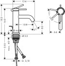 Hansgrohe Tecturis S Egykaros mosdócsaptelep 80 CoolStart automata lefolyógarnitúrával króm EcoSmart+