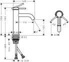 Hansgrohe Tecturis S Egykaros mosdócsaptelep 110 lefolyógarnitúra nélkül króm EcoSmart+