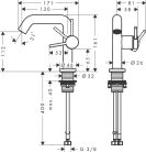 Hansgrohe Tecturis S Egykaros mosdócsaptelep Fine 110 CoolStart Push-open lefolyógarnitúrával króm EcoSmart+