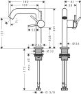 Hansgrohe Tecturis S Egykaros mosdócsaptelep Fine 150 CoolStart Push-open lefolyógarnitúrával króm EcoSmart+