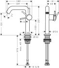 Hansgrohe Tecturis S Egykaros mosdócsaptelep Fine 150 CoolStart lefolyógarnitúra nélkül króm EcoSmart+