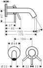 Hansgrohe Tecturis S Egykaros falsík alatti mosdócsaptelep 16.5cm-es kifolyóval króm EcoSmart+