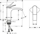 Hansgrohe Vivenis Egykaros mosdócsaptelep 110, lefolyógarnitúra nélkül chrome