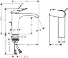 Hansgrohe Vivenis Egykaros mosdócsaptelep 110 CoolStart automata lefolyógarnitúrával króm 