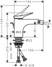 Hansgrohe Vivenis Egykaros bidécsaptelep automata lefolyógarnitúrával chrome