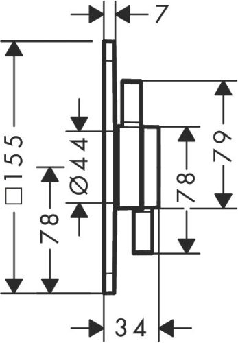 Hansgrohe DuoTurn Q Falsík alatti csaptelep 1 funkciós Matt fekete 