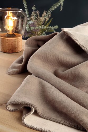 Biederlack Duo Cotton Melange  sand-natur homokszínű pléd 150x200 cm