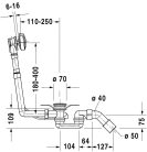 Duravit  Le- és túlfolyógarnitúra 530mm