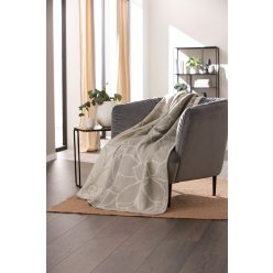   Biederlack Villeroy & Boch Socculent French Linen szürke és bézs virágmintás pléd 150x200 cm