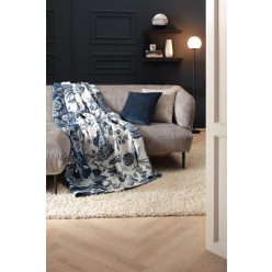   Biederlack Villeroy & Boch Paradiso Navy Peony kék virágmintás pléd 150x200 cm