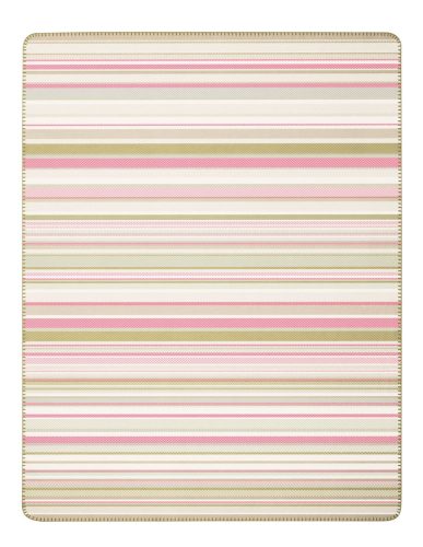 Biederlack Narrow zöld és rózsaszín csíkos pléd 150x200 cm
