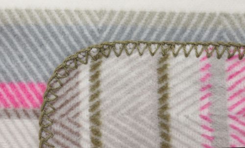 Biederlack Narrow zöld és rózsaszín csíkos pléd 150x200 cm