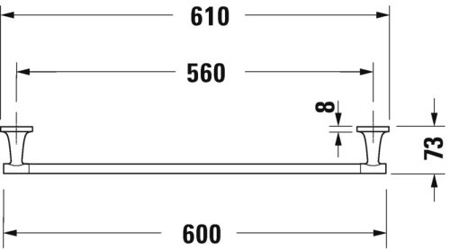 Duravit Starck T Fürdőlepedőtartó 610mm matt fekete