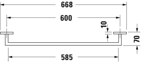 Duravit Karree Fürdőlepedőtartó 668mm chrome