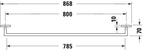 Duravit Karree Fürdőlepedőtartó 868mm chrome