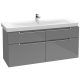 Villeroy & Boch Subway 2.0 Fürdőszoba bútor 1300 mm Glossy Grey (mosdókagyló nélkül)