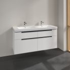 Villeroy & Boch Subway 2.0 Fürdőszoba bútor kétmedencés mosdókagylóhoz 1300 mm Glossy White (mosdókagyló nélkül)