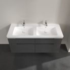 Villeroy & Boch Subway 2.0 Fürdőszoba bútor kétmedencés mosdókagylóhoz 1300 mm Glossy Grey (mosdókagyló nélkül)